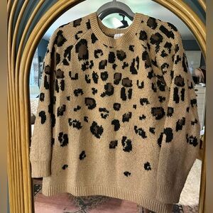 Isabel Maternity by Ingrid & Isabel Maternity Leopard Print Jacquard Sweater M
